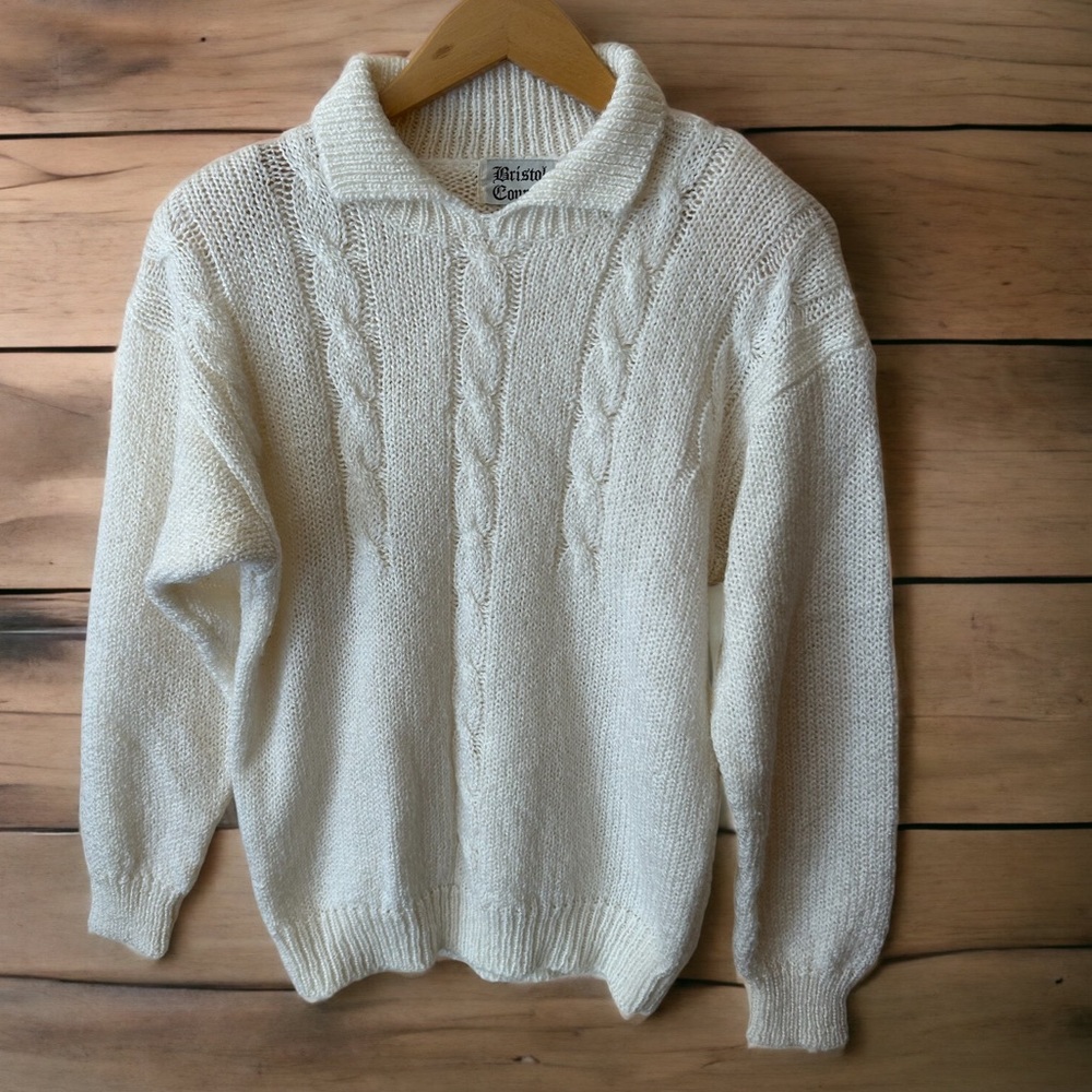 Bristol Court White Sweater - Size Medium